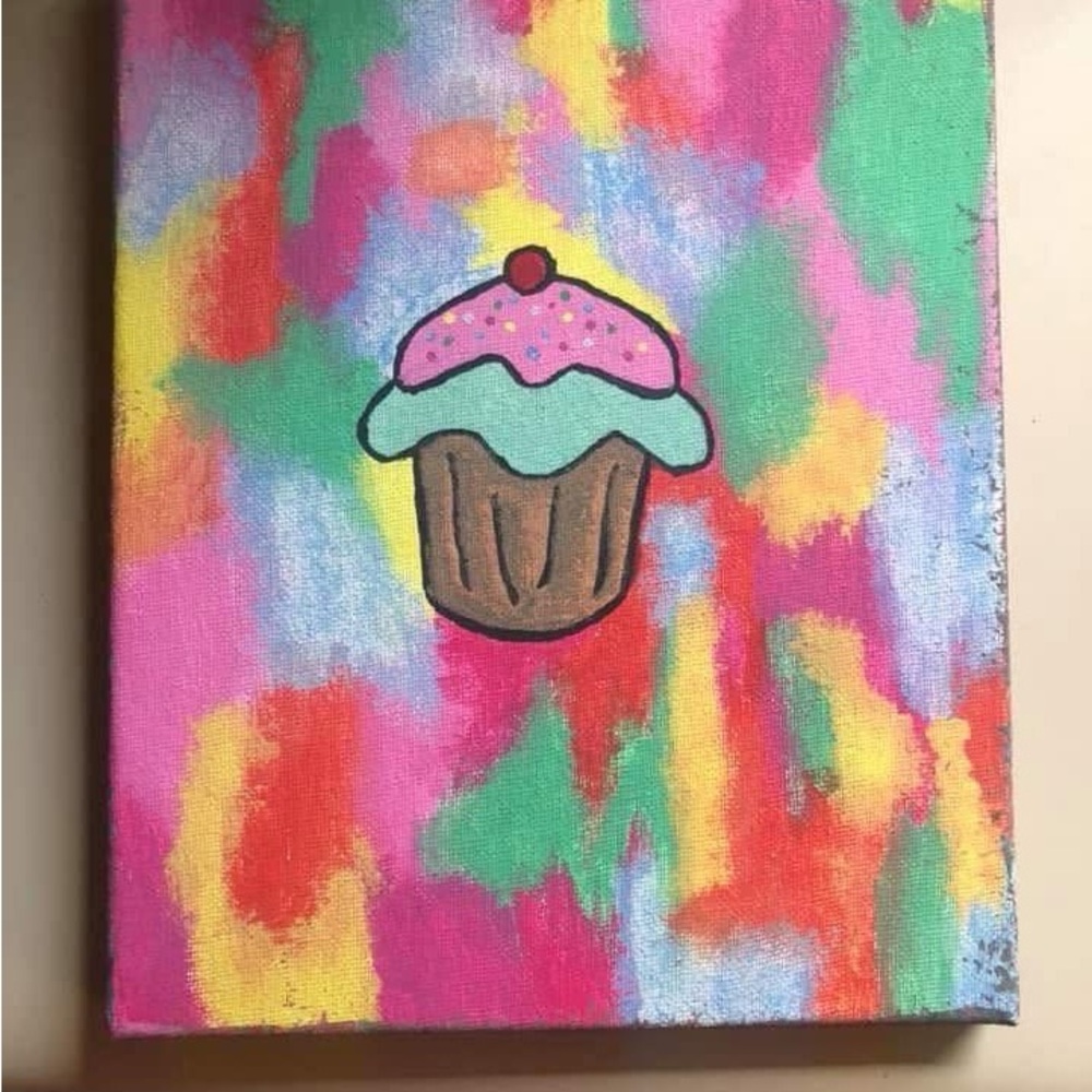 Colorful Cupcake Canvas Art